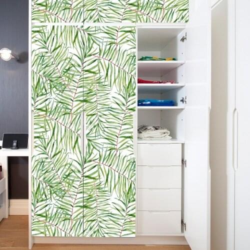 Tropical Leaves Cartoon Furniture Decal Wallpaper Living Room Adhesive Wall Paper Waterproof Wall Sticker for Children Room