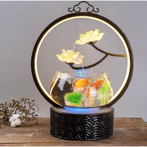 Living room decoration Small ecological aquarium Water cycle of desktop furnishing articles Office furnishing articles