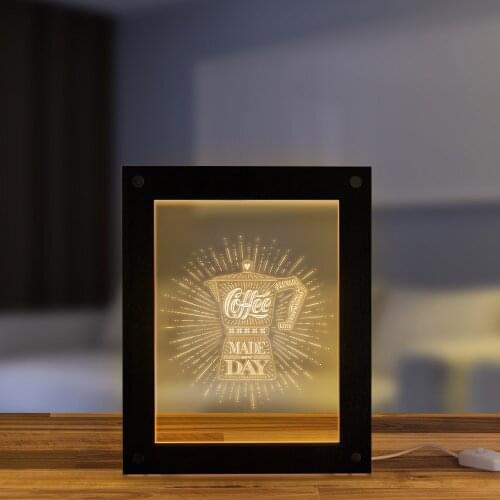 Coffee Made My Day Funny Coffee Quote LED Lighted Decor Coffee Bar Desktop Advertisement Board Cafe LED Illuminated Desk Lamp