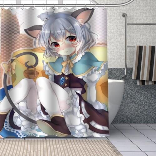 Custom Anime Nazrin Shower Curtain With Plastic Hooks Modern Fabric Bath Curtains Home Decor Curtains Custom Your Image