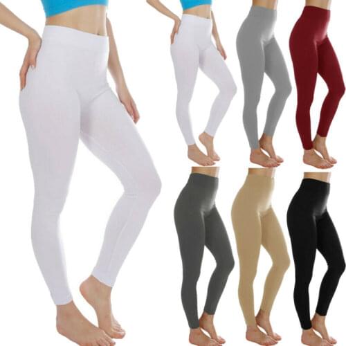 Brand New Women Yoga Pants Sport Pants High Waist Yoga Fitness Leggings Running Workout Gym Long Trousers High Waist Solid 2019