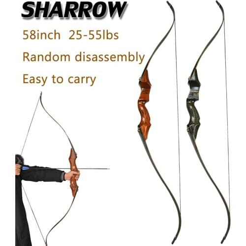1pc 58inch Recurve Bow 25-55lbs Wood Longbow American Hunting Bow For Outdoor Hunting Shooting Bow And Arrow Archery Accessories