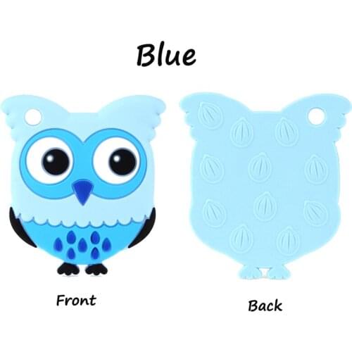 1Pc Owl Silicone Teether Baby Silicon Beads Infant Teething Toys Chew Nursing Necklace Charms Pendant Pacifier Clip BPA Free