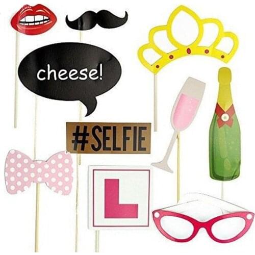 10Pcs/Set Photo Booth Props Photobooth Moustache Lips Glasses On A Stick Wedding Decor Birthday Party Decorations