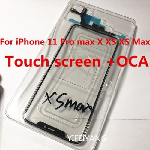 10pcs Original Tested Original For iPhone 11 Pro max X XS XS Max Touch Screen Digitizer with OCA Glass Lens Panel Outer Glass
