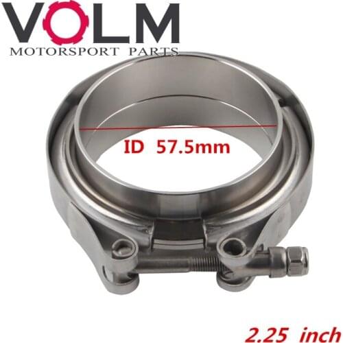 2.25 inch 57MM self Aligning Male/Female V-Band Vband Clamp CNC stainless Steel Flange Kit