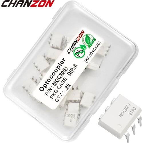 20PCS MOC3051 DIP DIP6 MOC3051M Optocoupler Photoelectric Optoisolator Opto Triac Coupler New and Original IC In Stock Chanzon