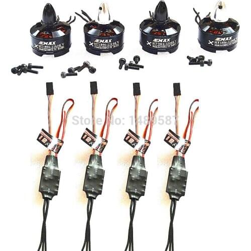 4Pcs Hot Sale 1806 2280KV Brushless Motor + 4Pcs Simonk/blhehi 12A ESC for F330 ZMR250 H250 Quadcopter