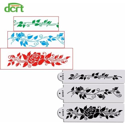 4Pcs/Set Flowers Lace Cake Decorating Tools Fondant Cake Stencil Design Cookie Stencil Set Stencil Pastry Tools