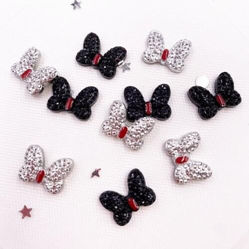 40pcs Resin Colorful Loely Bow Flatback Rhinestone Appliques DIY Wedding Scrapbook Craft SL12