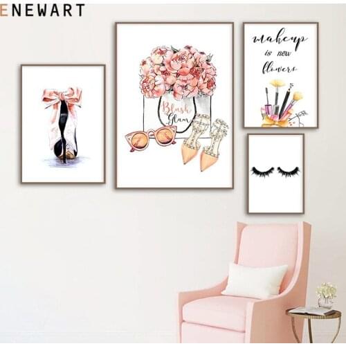 Abstract Fashion Make Up Canvas Painting Beauty Salon Prints and Posters Nordic Wall Art Picture for Living Room Home Decor