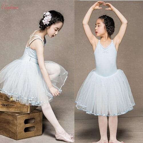 Ballet Dancing Dress Girls 2020 New Daily Exercise Vest Leotard High Quality Cotton Ballet Tutu Children White Dance Skirt