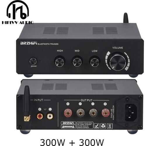 Bluetooth-compatible 5.0 Class D TPA3255 of Digital Amplifier 2.0CH home audio sytem 300W+300W