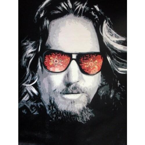 100% Hand-painted Big Lebowski popart style Oil Painting 30x20 NOT a print or poster Framing
