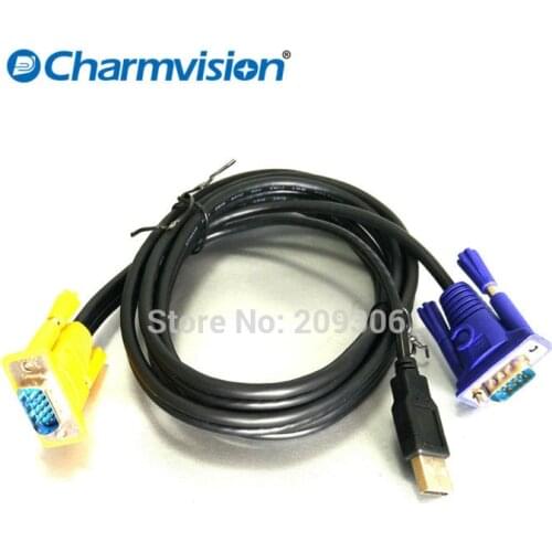 Charmvision KVM original USB type KVMa Switcher Cable LUV-V1 1.8m 3m 5m USB2.0 VGA KVM extension link cable