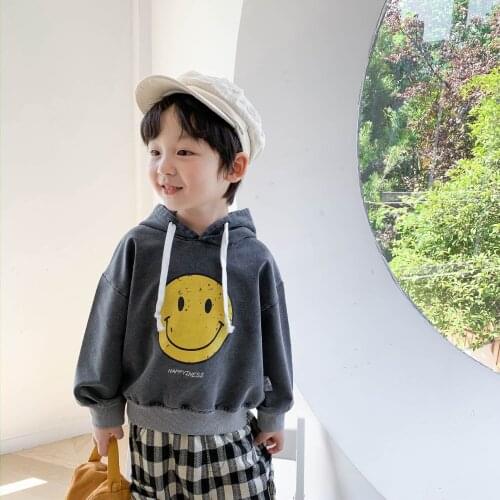 Childrens Sweatshirt 2021 Spring Autumn New Baby Boys and Girls Pullovers T Shirt Children Korean Print Hooded Sweatshirt 2-8Y