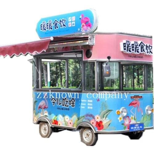 Electric Mini Food Truck Mobile Kitchen Street Vending Kiosk Bubble Tea Hot Dog Ice Cream Mobile Food Cart for Sale