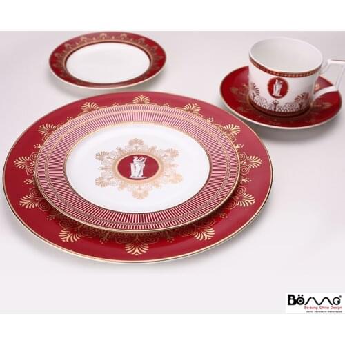 European Phnom Penh Dinner Plates Bone China Soup Plate Ceramic Hotel Restaurant Western Steak Plate Home Decoration