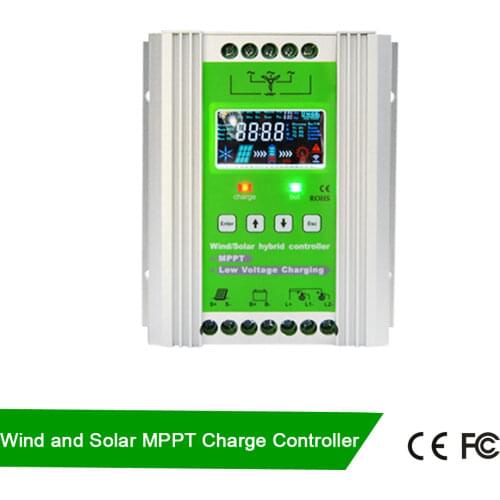 12V 24V 48V 1000W 800W MPPT Hybrid Wind Solar Charge Controller With WIFI GPRS Wireless Monitoring
