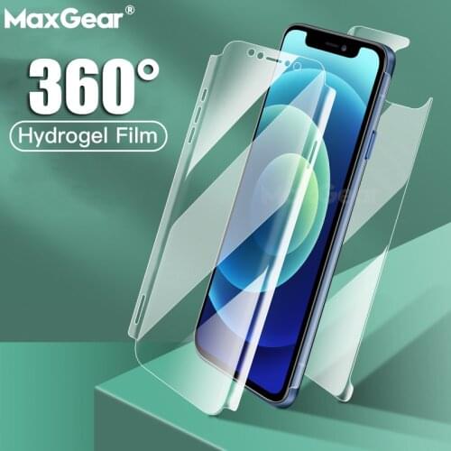 Full Cover Hydrogel Film For iPhone 11 12 Pro XS Max X XR 7 8Plus SE 2020 Clear Soft Screen Protector Front Back Protective Case