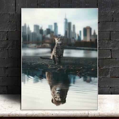 Funny Tigers Lions Posters and Prints Cute Cats Canvas Paintings Modern Wall Art Pictures Living Room Bedroom Home Decoration