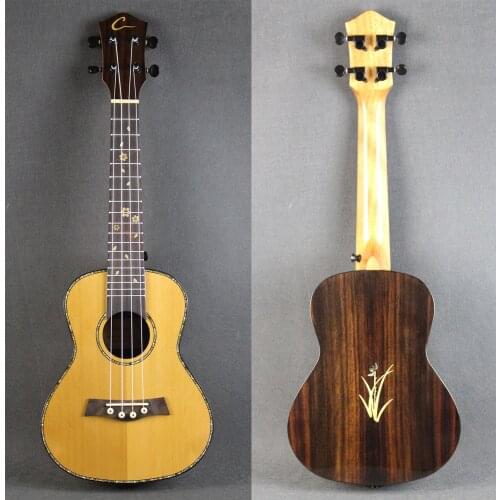 Concert Whole Solid Ukulele Solid Spruce Top & Rosewood Side and Back укулеле 4 струны 4 Strings Guitar With EVA hard Case
