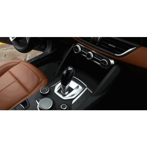For Alfa Romeo Giulia Stelvio 2017 ABS Matte Chrome Interior Center Console Gear Shift Panel Cover Trim 1PC
