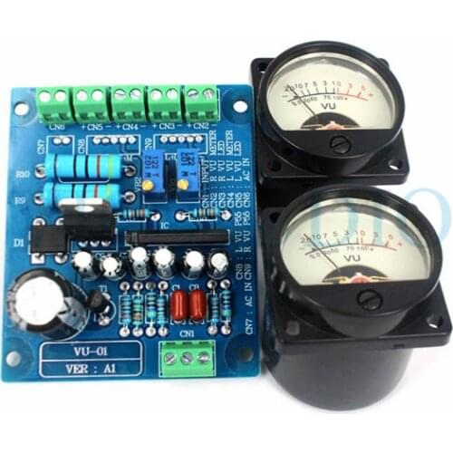1Set 500VU Panel VU Meter Audio Level Meter 6-12V Audio Level With Warm BackLight Free Shipping