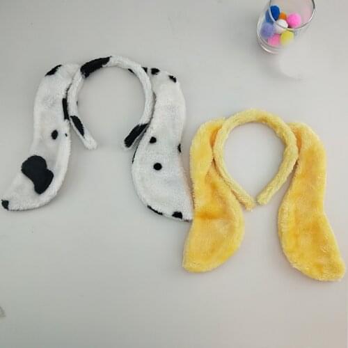 Kids Adult Animal Dalmantian Dog Ear Headband Bow Tie Tail Cosplay Hair Carnival Party Head Wear Props Halloween Christmas