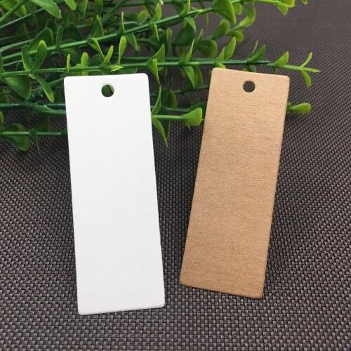 Blank Paper 200Pcs/Lot 7*2.5cm Simple Style Price Tags Jewelry Head Cards Tips Hang Tag DIY Handmade Accept Custom Logo