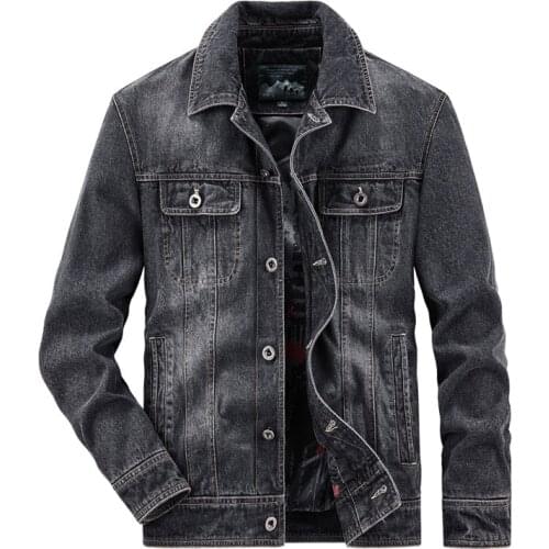 Plus Size Vintage Denim Jacket Men Casual Slim Fit Multi-pockets Mens Cowboy Jackets Cargo Jeans Coats Jaqueta Masculina M-6XL