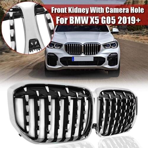 Sliver Car Front Bumper Grille Kidney Grill Replacement For BMW X5 G05 30d 40i 50i M50d 2019 2020
