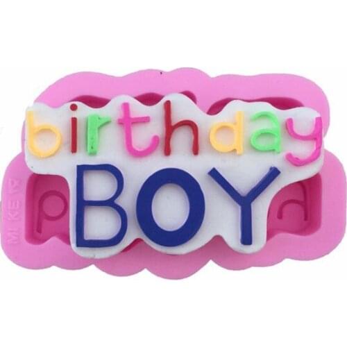 Happy Birthday Boy Shaped Silicone Mold Cake Decoration Fondant Cake 3D Mold Food Grade D405