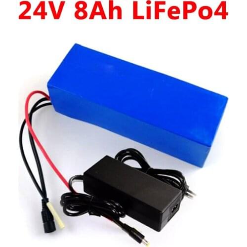TP Lifepo4 24V 8Ah 192Wh lithium battery with BMS for 250w 300w ebike scooter skateboard backup power+ 2A Charger