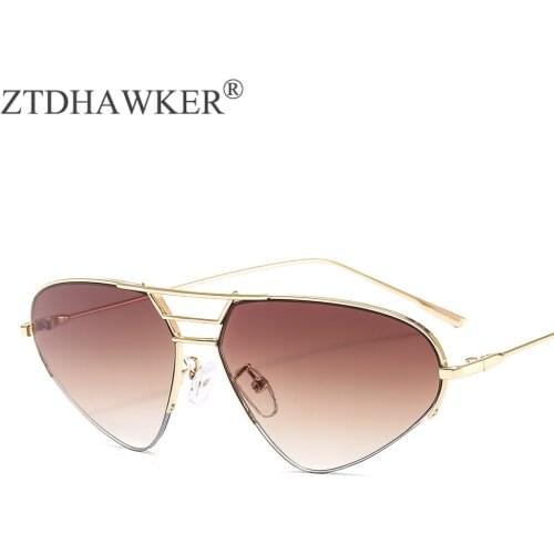 Trend New High Quality Sunglasses Large Round Frame Progressive Piece Fashion Personality Glasses