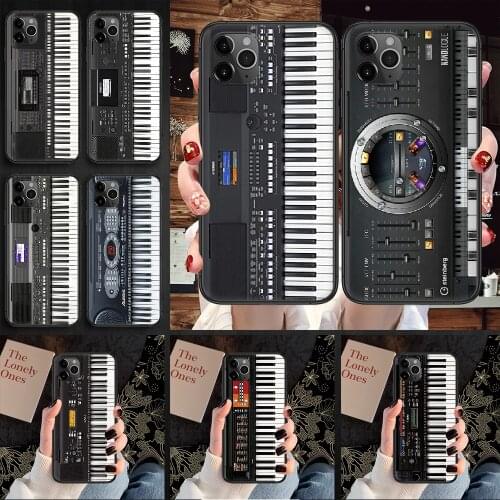 Vintage Piano Phone Case Cover Hull For iphone 5 5s se 2 6 6s 7 8 12 mini plus X XS XR 11 PRO MAX black soft coque art Etui