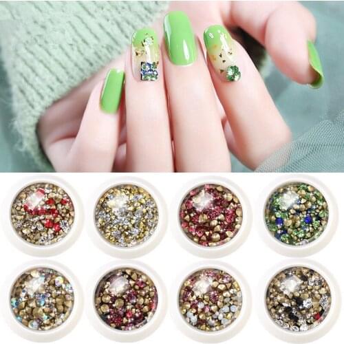 High Quality New Size Mixed Colorful Pointed Bottom Rhinestone 3D Charm DIY Nail Art Jewelry Decorative Accessories Design