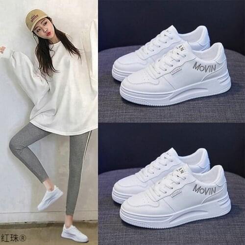 Womens Flat Shoes 2021 Spring New Letter Lace with Thick-soled Platform Platform with Flat-soled Shoes Student Shoes Women