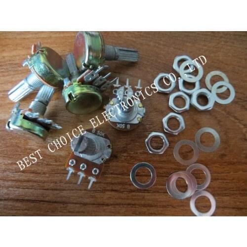 10PCS High Quality WH148 B50K Linear Potentiometer 15mm Shaft With Nuts And Washers Hot