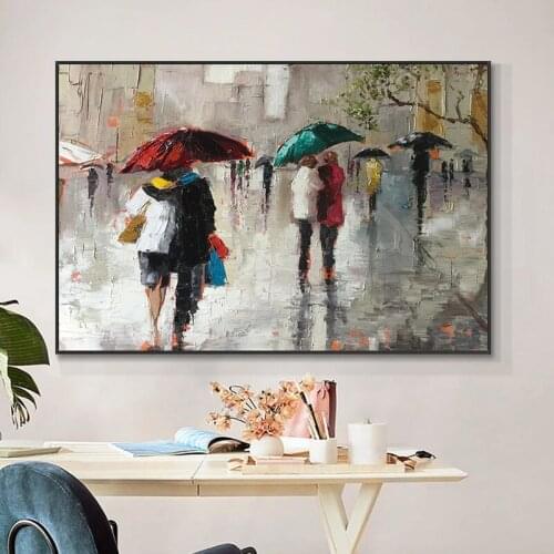 100% Handpainted Landscape Oil Painting Hand Made Retro On Canvas Wall Art For Living Room Home Decor Large Size Frameless