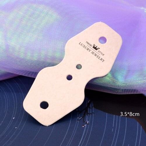 100pcs 3.5*8cm Handmade Kraft Jewelry Double fold Cards Necklace/Earring/Hairpin/Pendant Packing Cards Jewelry Displays Cards