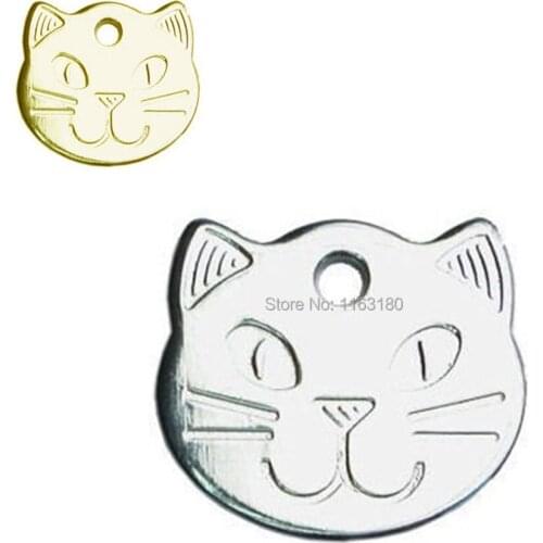 100pcs/lot Alloy personalized cat ID tags pet Necklace ID Name Tags dog cat collar accessories cat collar id tag engraving
