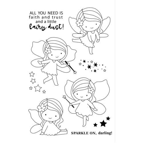 11x16 Little fairy New Transparent Clear Rubber Stamp Sheet Cling Scrapbooking Photo Album PaperCard DIY Craft