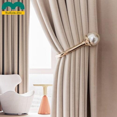 2021 Full Blackout New Australian Cashmere Wool Velvet Insulation Velvet Cloth Custom Curtains for Living Dining Room Bedroom