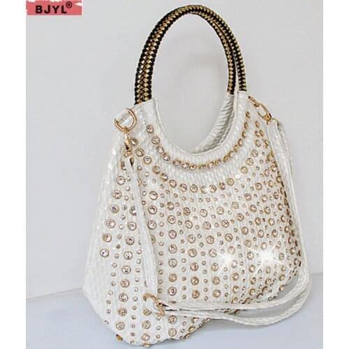 2021 luxury fashion diamond women handbags patent leather shoulder bag female slung white rhinestone messenger crossbody bag