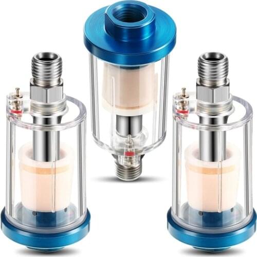 Promotion! 3 Pieces Water Oil Separator Filter Airbrush Filter Moisture Separator for Air Line Compressor Fitting, 1/4 Inch NPT