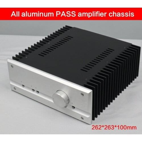 262*263*100mm Aluminum Power Amplifier Chassis Pass Pre-stage Case Power Supply Shell DIY Audio Amplifier Box with Radiator