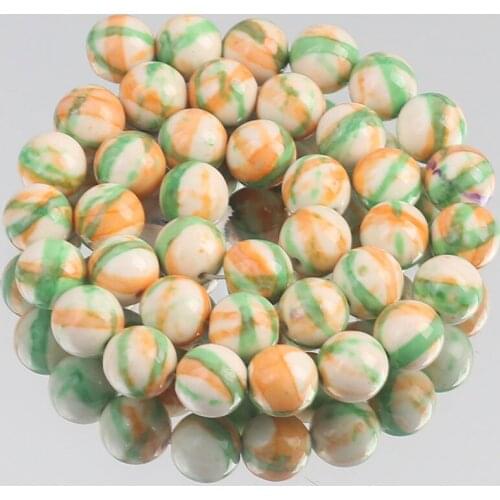 Natural Stone White Green Striated Rain Jaspers Round Loose Beads for Jewelry Making DIY Woman Bracelet Necklace 4/6/8/10/12mm