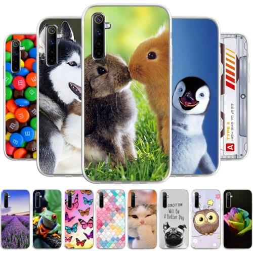 Case Realme 6 Cover Soft Silicone Funda For Oppo Realme 6 RMX2001 Narzo 6S 6i 6.5 inch Cases TPU Phone Coque Back Covers Cute