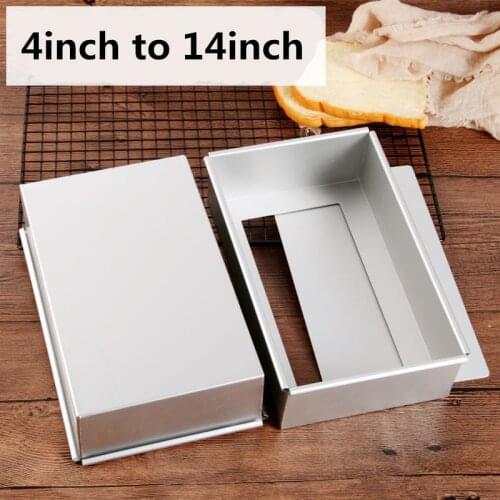 Square Rectangular Mousse Chiffon Cake baking mold Pan fixed Removable Bottom Hollow Chimney Cake Mold DIY Baking Cake Tools